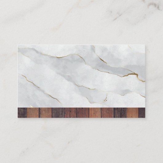 建築ワーカーロゴ |木製大理石 名刺 (裏面)