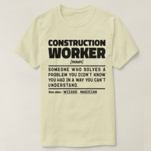 建築ワーカー名詞名クールパパ誕生日あり Tシャツ