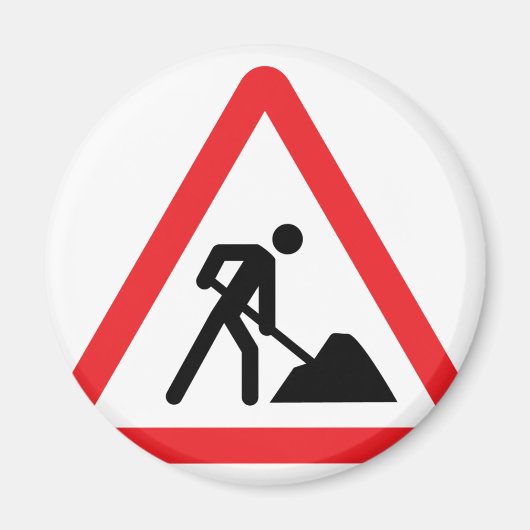 建築ワーカー建物サイトの署名 マグネット (正面)