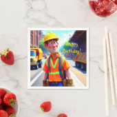 建築ワーカー誕生日 スタンダードカクテルナプキン (インサイチュ)