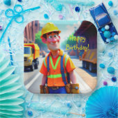 建築ワーカー誕生日 ペーパープレート (パーティー)