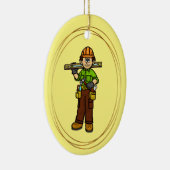 建築ワーカー(レベルおよびツール付き)オーナメント セラミックオーナメント (右)