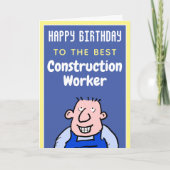 建築ワーカ最高のーへ-ハッピーバースデー カード (正面)