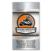 建築ワークトラックの荷積みリソースのオフ マグネット名刺 (正面縦)