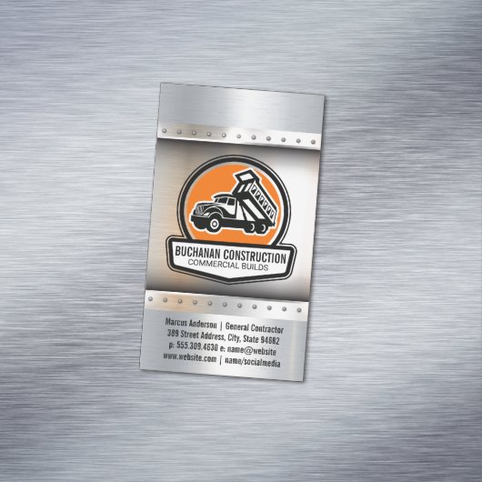 建築ワークトラックの荷積みリソースのオフ マグネット名刺 (インサイチュ)
