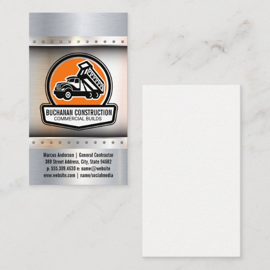 建築ワークトラックの荷積みリソースのオフ 名刺 (正面/裏面)