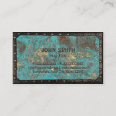 建築ヴィンテージモノグラムターコイズ銅 名刺 (裏面)
