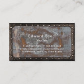 建築ヴィンテージモノグラムラスティグランジメタル 名刺 (裏面)