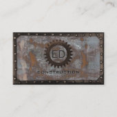 建築ヴィンテージモノグラムラスティグランジメタル 名刺 (正面)