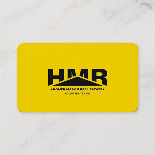 建築三角形ブラックイエローモダン 名刺 (正面)