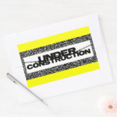 建築中 長方形シール (封筒)