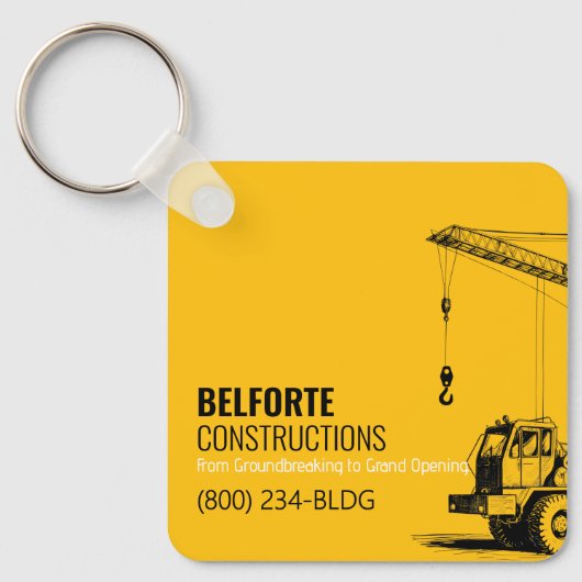 建築予定表 | イエロー&ブラッククレーン キーホルダー (正面)
