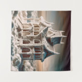 建築付きコットンエレガントハウス タペストリー (正面(横))