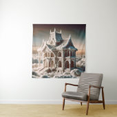 建築付きコットンエレガントハウス タペストリー (インサイチュ)