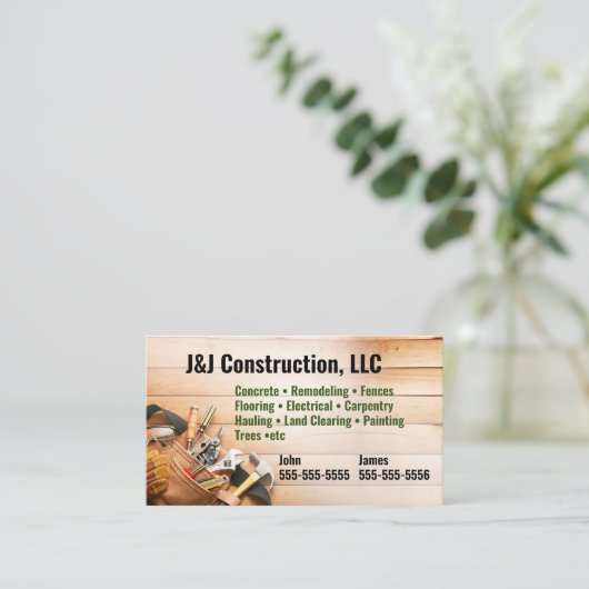 建築会社のツールベルト名刺 名刺 (スタンド正面)