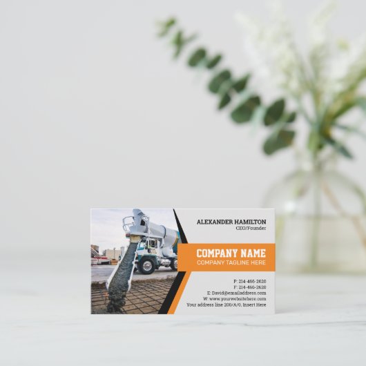 建築会社の名刺（コンクリート） 名刺 (スタンド正面)