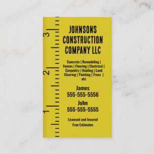 建築会社の測定テープ名刺 名刺