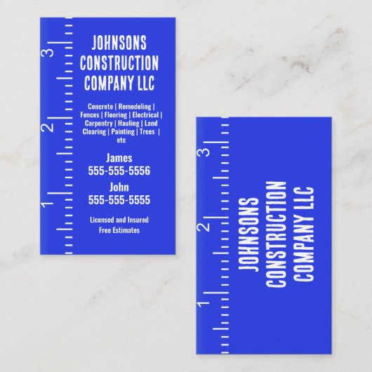 建築会社の測定テープ名刺 名刺 (正面/裏面)