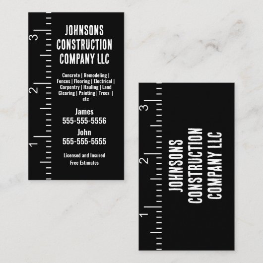 建築会社の測定テープ名刺 名刺 (正面/裏面)