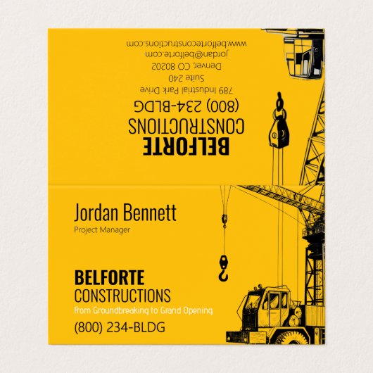 建築会社はっきりしたブランディングデザイン折り 名刺 (外部フラット)