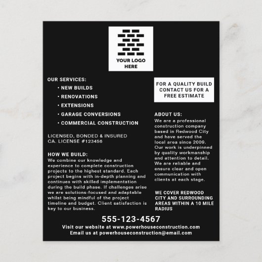 建築会社ロゴを黒に追加 チラシ (正面)