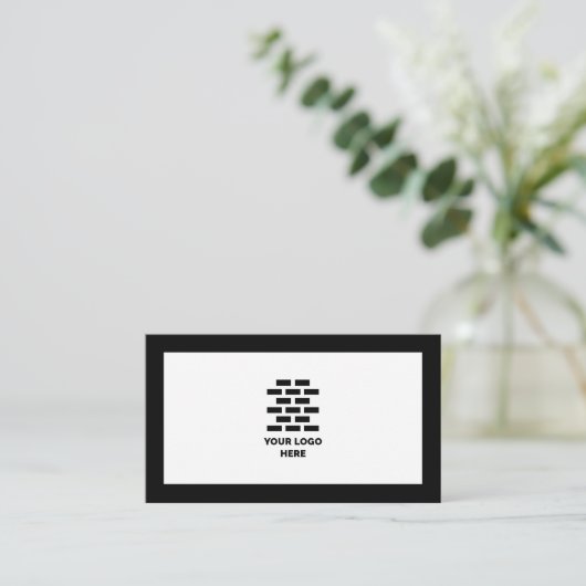 建築会社ロゴを黒に追加 名刺 (スタンド正面)