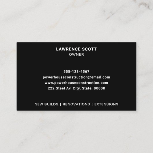 建築会社ロゴを黒に追加 名刺 (裏面)