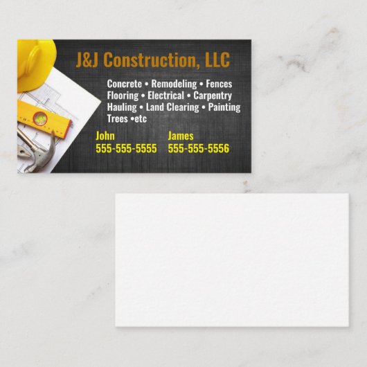 建築会社名刺 名刺 (正面/裏面)