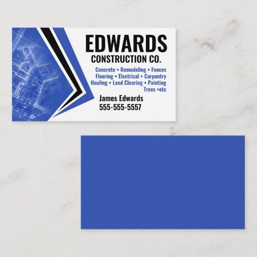 建築会社名刺 名刺 (正面/裏面)