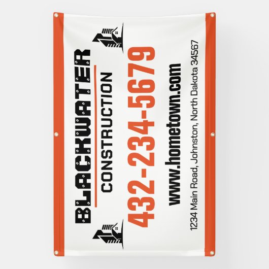 建築会社 横断幕 (縦)