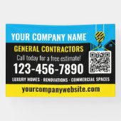 建築会社QRコードブループロモーション 横断幕 (横)