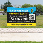 建築会社QRコードブループロモーション 横断幕 (インサイチュ)