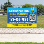 建築会社QRコード海軍ブループロモーション 横断幕 (インサイチュ)