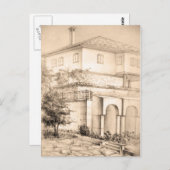 建築伝統的家スケッチスケッチ美術 ポストカード (正面/裏面)