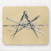 建築伝統的製図ツール マウスパッド (正面)