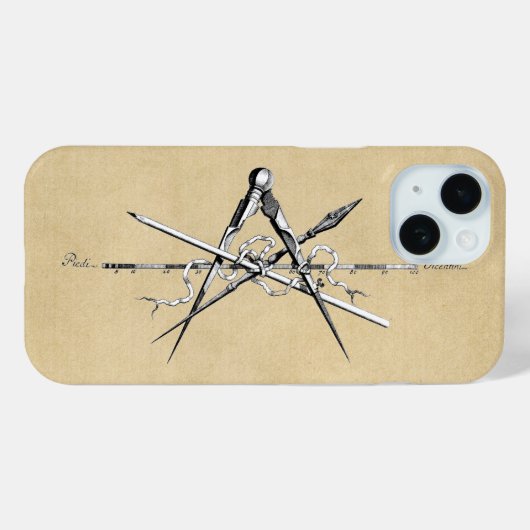 建築伝統的製図ツール Case-Mate iPhoneケース (裏面 (横))