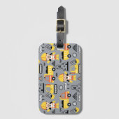 建築作業者のティッパトラック掘りパターン ラゲッジタグ (正面縦)