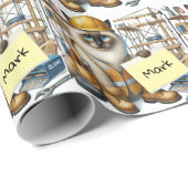 建築作業者の猫好き ラッピングペーパー (ロールコーナー)