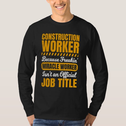 建築作業者の請負業者懸命帽子の構成 Tシャツ (正面)