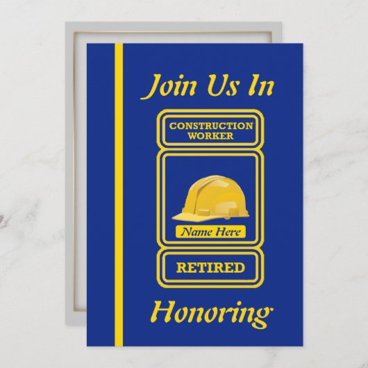 建築作業者の退職招待状 招待状 (正面/裏面)