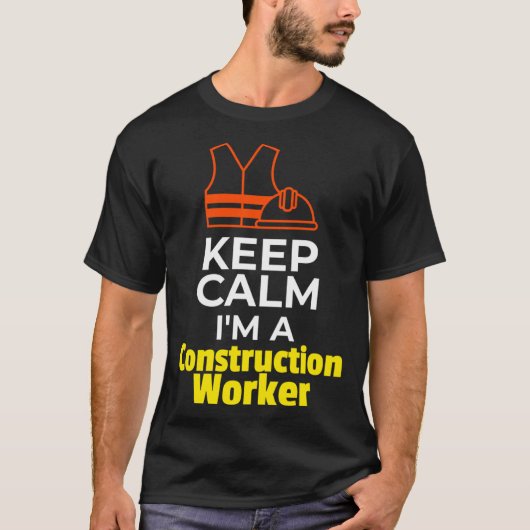 建築作業者懸命帽子セーフティベスト保静かな Tシャツ (正面)