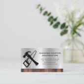 建築作業者 |ソーとハンマーのロゴ 名刺 (スタンド正面)