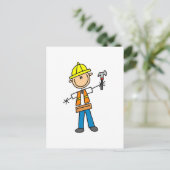 建築作業者（ハンマー） ポストカード (スタンド正面)