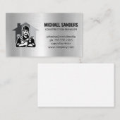 建築作業者 | メタリック背景 名刺 (正面/裏面)