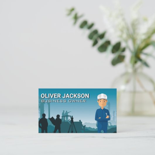 建築作業者 |建物サイト 名刺 (スタンド正面)