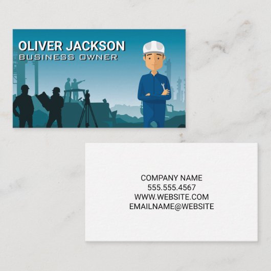 建築作業者 |建物サイト 名刺 (正面/裏面)