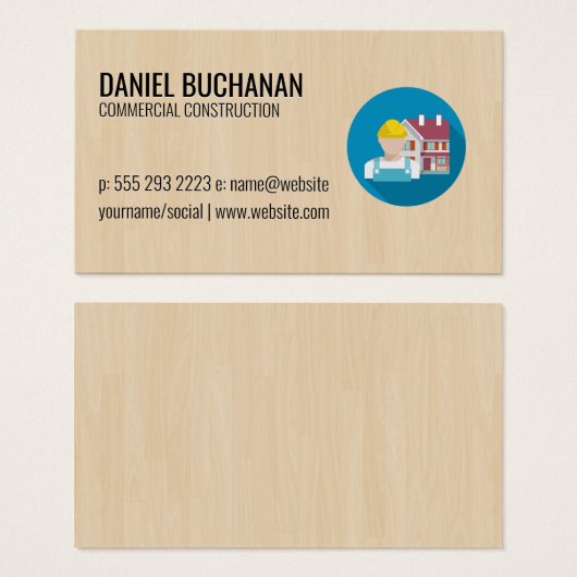 建築作業者 |木材の背景 (正面&裏面)