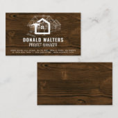 建築作業者 | 木材ブループリント 名刺 (正面/裏面)