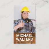 建築作業者 |木材 |写真カスタムの画像 名刺 (正面)