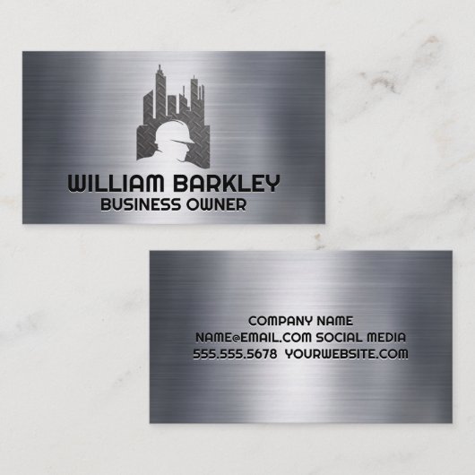 建築作業者 |都市 |鉄鋼 名刺 (正面/裏面)